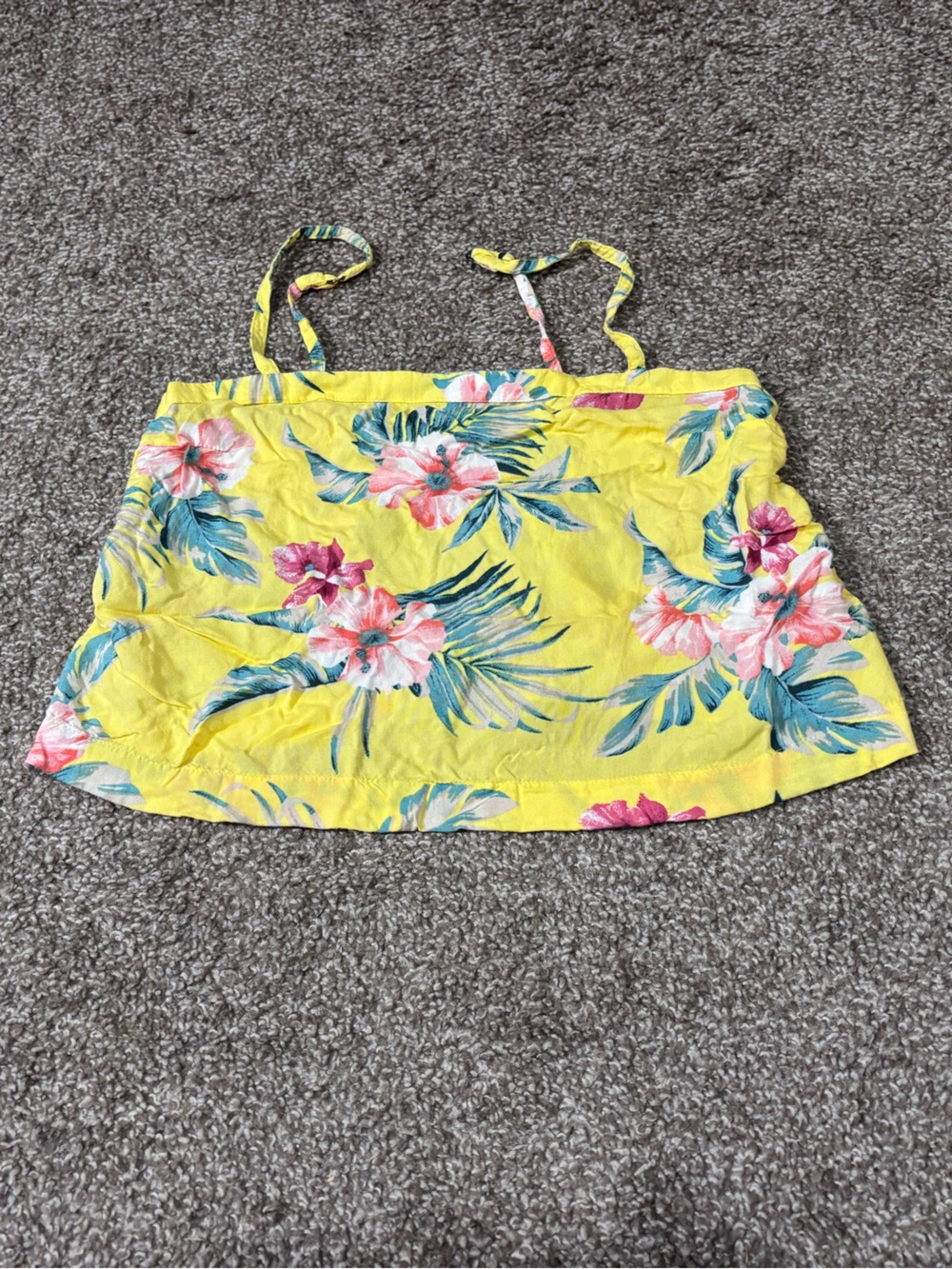 Hollister Yellow Floral Crop Top